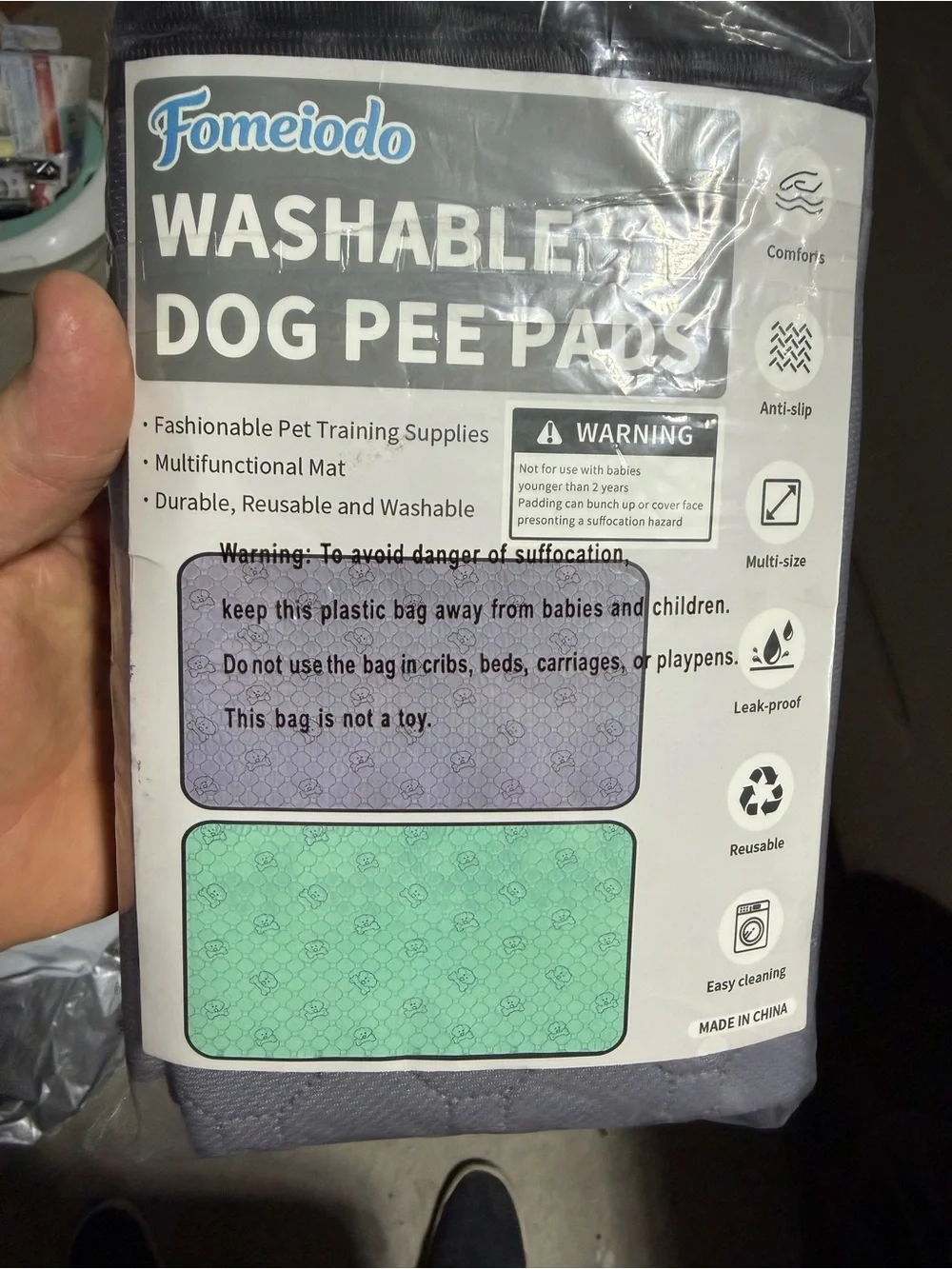 Pet Training Pads - Reusable Gray Puppy Mat (2 Pack)